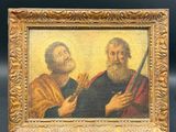 an image of a painting of two men holding guns