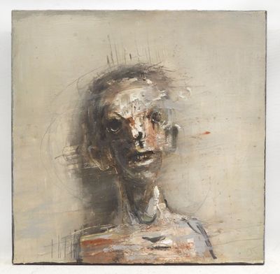 an image of a painting of a man ' s face on a white background