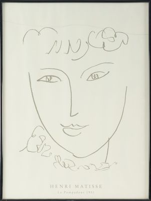 an image of a drawing of a woman ' s face in a black frame