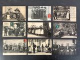 several old black and white photographs of men and women and children