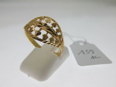 bague or 870°/°° facettée et ajourée, bossuée TDD 59 2g AC - Photo 1