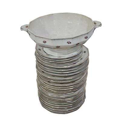 a lot of plates stacked on top of each other