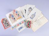 many different types of cards on a white surface