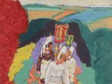 an image of a painting of a group of people walking down a path