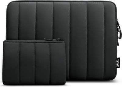 an image of a black laptop case with a zipper on it