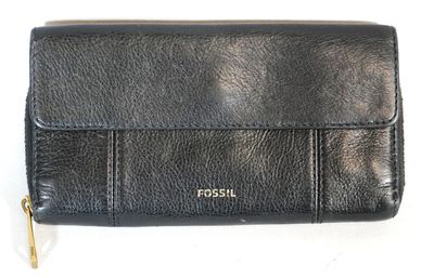 FOSSIL Pochette en cuir noir