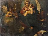 une image représentant un tableau d'un ange tenant un bébé dans ses bras