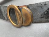 a close up of a belt with two rings on it