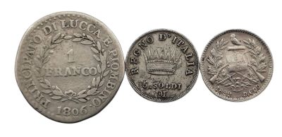 trois types de pièces différents sont représentés sur un fond blanc
