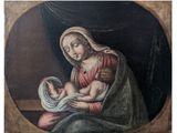 une image d'une peinture représentant une femme tenant un bébé