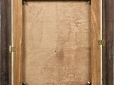 a painting of a wooden frame on a white background