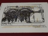 a drawing on a piece of paper on a table