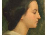 an image of a painting of a woman with her eyes closed