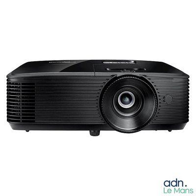 a black projector sitting on top of a white surface