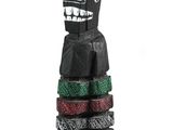 a totem pole made of wood with a face painted on it