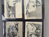 four old black and white photographs of native women in native clothing