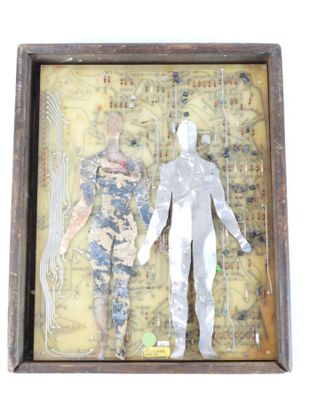 a picture of a picture of a man and a woman in a shadow box