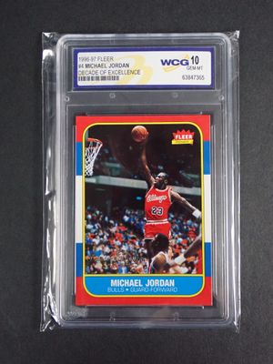 a card of michael jordan of the chicago bulls