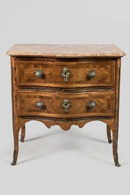 commode ancienne en bois avec dessus en marbre