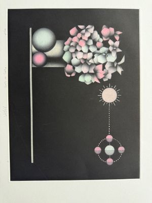 une image représentant une image sur fond noir avec des fleurs