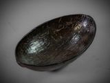 a close up of a bowl on a table
