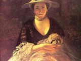 the cover of a book with a painting of a woman in a hat