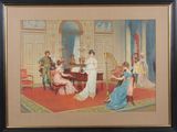 painting of a group of people playing musical instruments in a room