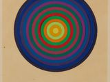 une image représentant un cercle coloré sur fond beige