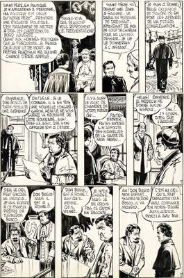 a page from a comic strip featuring a man talking to a woman