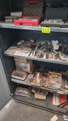 many tools on the shelves in the room