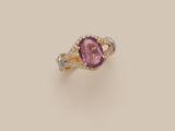 a pink sapphire and diamond ring