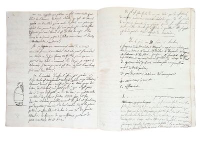un vieux livre écrit posé sur une table