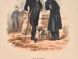 two men in uniform standing next to a dog