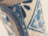 a close up of a pair of slippers wrapped in plastic