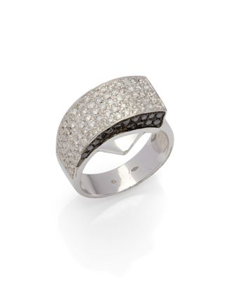 a diamond and white gold ring, by van cleef