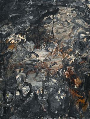 une image représentant un tableau recouvert de peinture noire et blanche
