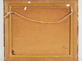 an old picture frame with a rope hanging from it ' s side