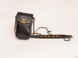chanel black quilted leather chain shoulder bag