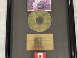 a framed picture of a cd with a canadian flag on it