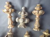 a lot of gold candlesticks on a blue background
