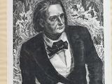 a drawing of a man in a tuxedo sitting down