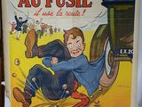 affiche française représentant un homme tombant d'une voiture dans un garage