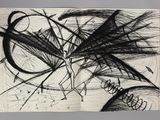 a black and white drawing of a bicycle on a piece of paper