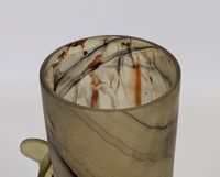 Pied de lampe type "diabolo" en verre multicouche à fond ver… (photo 3)