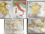 six maps of europe and the middle east are shown in four different frames