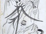 a drawing of jack and sally from the nightmare