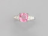 a pink sapphire and diamond ring