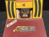 a box with a train set inside of it