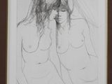 an image of a drawing of two nudes in a frame