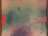 une image représentant un tableau accroché au mur, avec un point rouge au milieu